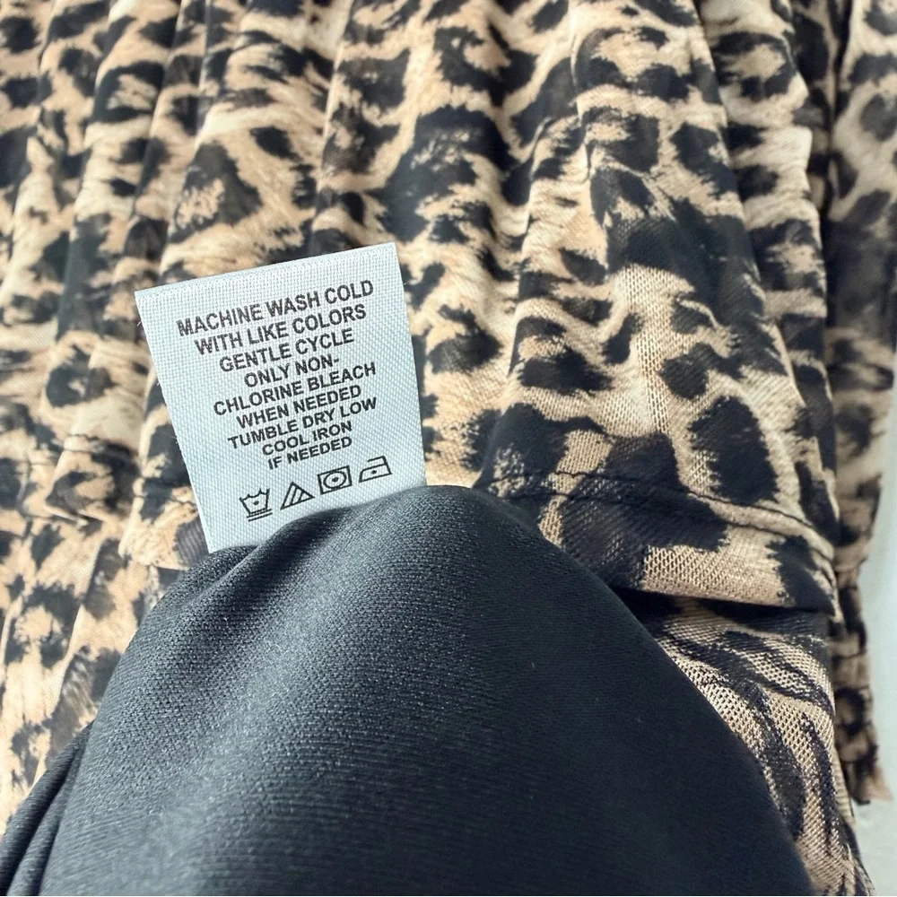 Badgley Mischka Leopard Print‎ Long Sleeve Dress size PL